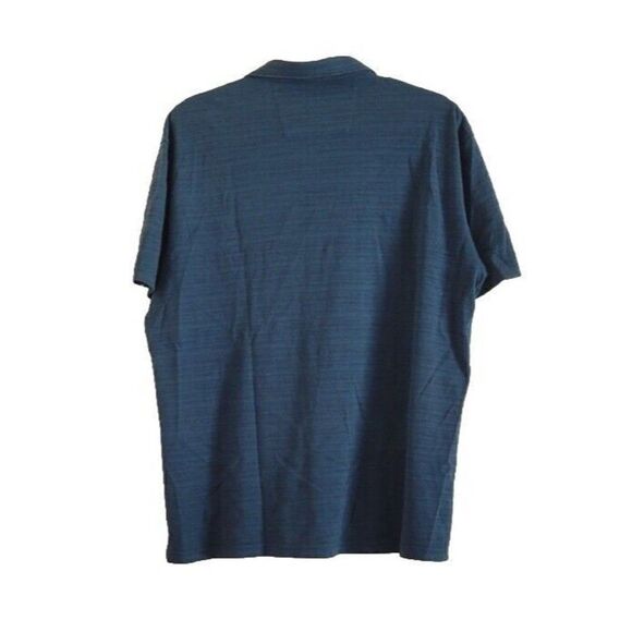 John Varvatos Golf Polo Shirt Teal Blue Textured Knit Short Sleeve Cotton L - Picture 3 of 8